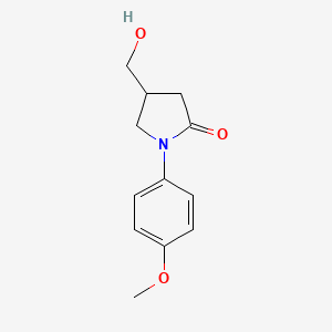 molecular formula C12H15NO3 B6434649 4-(hydroxymethyl)-1-(4-methoxyphenyl)pyrrolidin-2-one CAS No. 133747-98-5