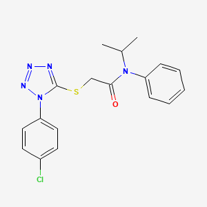 molecular formula C18H18ClN5OS B6434689 2-{[1-(4-chlorophenyl)-1H-1,2,3,4-tetrazol-5-yl]sulfanyl}-N-phenyl-N-(propan-2-yl)acetamide CAS No. 6214-10-4