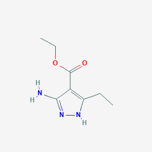molecular formula C8H13N3O2 B6434698 ethyl 5-amino-3-ethyl-1H-pyrazole-4-carboxylate CAS No. 79571-32-7
