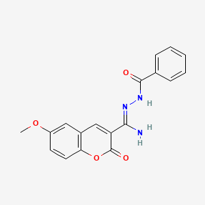 molecular formula C18H15N3O4 B6434701 N'-[(Z)-amino(6-methoxy-2-oxo-2H-chromen-3-yl)methylidene]benzohydrazide CAS No. 180403-53-6