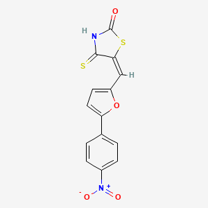 molecular formula C14H8N2O4S2 B6434721 (5E)-5-{[5-(4-nitrophenyl)furan-2-yl]methylidene}-4-sulfanylidene-1,3-thiazolidin-2-one CAS No. 5863-11-6