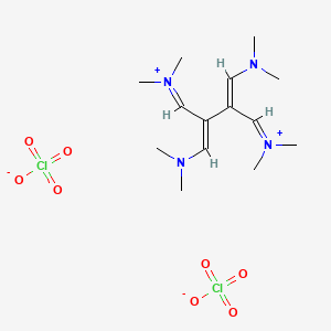 molecular formula C14H28Cl2N4O8 B6434737 [(2Z,3Z)-4-(dimethylamino)-2-[(dimethylamino)methylidene]-3-[(dimethyliminiumyl)methyl]but-3-en-1-ylidene]dimethylazanium diperchlorate CAS No. 37556-15-3