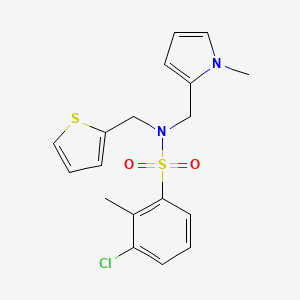 3-chloro-2-methyl-N-[(1-methyl-1H-pyrrol-2-yl)methyl]-N-[(thiophen-2-yl)methyl]benzene-1-sulfonamide