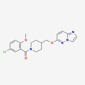 molecular formula C20H21ClN4O3 B6434799 1-(5-chloro-2-methoxybenzoyl)-4-({imidazo[1,2-b]pyridazin-6-yloxy}methyl)piperidine CAS No. 2548988-97-0