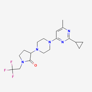 molecular formula C18H24F3N5O B6434812 3-[4-(2-cyclopropyl-6-methylpyrimidin-4-yl)piperazin-1-yl]-1-(2,2,2-trifluoroethyl)pyrrolidin-2-one CAS No. 2548980-02-3