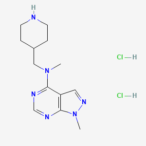 molecular formula C13H22Cl2N6 B6434819 N,1-dimethyl-N-[(piperidin-4-yl)methyl]-1H-pyrazolo[3,4-d]pyrimidin-4-amine dihydrochloride CAS No. 2549033-89-6