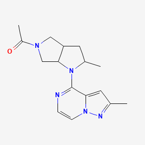 molecular formula C16H21N5O B6434850 1-(2-methyl-1-{2-methylpyrazolo[1,5-a]pyrazin-4-yl}-octahydropyrrolo[2,3-c]pyrrol-5-yl)ethan-1-one CAS No. 2549025-91-2