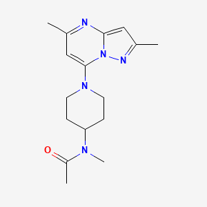 molecular formula C16H23N5O B6434857 N-(1-{2,5-dimethylpyrazolo[1,5-a]pyrimidin-7-yl}piperidin-4-yl)-N-methylacetamide CAS No. 2549021-73-8