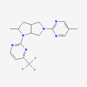 molecular formula C17H19F3N6 B6434858 2-[2-methyl-5-(5-methylpyrimidin-2-yl)-octahydropyrrolo[2,3-c]pyrrol-1-yl]-4-(trifluoromethyl)pyrimidine CAS No. 2549065-34-9