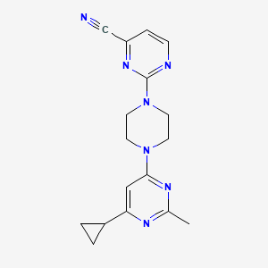 molecular formula C17H19N7 B6434880 2-[4-(6-cyclopropyl-2-methylpyrimidin-4-yl)piperazin-1-yl]pyrimidine-4-carbonitrile CAS No. 2549028-17-1