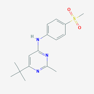 molecular formula C16H21N3O2S B6434905 6-tert-butyl-N-(4-methanesulfonylphenyl)-2-methylpyrimidin-4-amine CAS No. 2549013-14-9