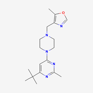 molecular formula C18H27N5O B6434914 4-tert-butyl-2-methyl-6-{4-[(5-methyl-1,3-oxazol-4-yl)methyl]piperazin-1-yl}pyrimidine CAS No. 2549039-72-5