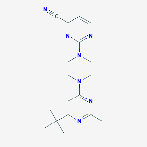molecular formula C18H23N7 B6434920 2-[4-(6-tert-butyl-2-methylpyrimidin-4-yl)piperazin-1-yl]pyrimidine-4-carbonitrile CAS No. 2549010-16-2