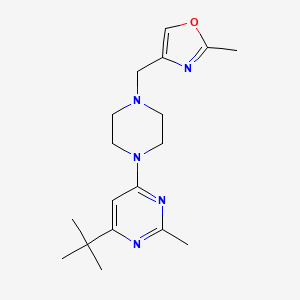4-tert-butyl-2-methyl-6-{4-[(2-methyl-1,3-oxazol-4-yl)methyl]piperazin-1-yl}pyrimidine