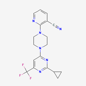 2-{4-[2-cyclopropyl-6-(trifluoromethyl)pyrimidin-4-yl]piperazin-1-yl}pyridine-3-carbonitrile