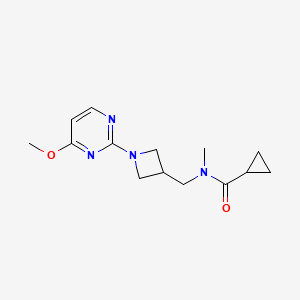 molecular formula C14H20N4O2 B6435018 N-{[1-(4-methoxypyrimidin-2-yl)azetidin-3-yl]methyl}-N-methylcyclopropanecarboxamide CAS No. 2548976-05-0