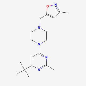 molecular formula C18H27N5O B6435031 4-tert-butyl-2-methyl-6-{4-[(3-methyl-1,2-oxazol-5-yl)methyl]piperazin-1-yl}pyrimidine CAS No. 2549038-00-6