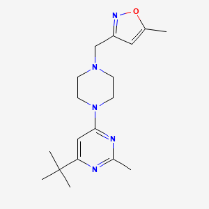 molecular formula C18H27N5O B6435036 4-tert-butyl-2-methyl-6-{4-[(5-methyl-1,2-oxazol-3-yl)methyl]piperazin-1-yl}pyrimidine CAS No. 2549042-47-7