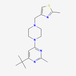 molecular formula C18H27N5S B6435042 4-tert-butyl-2-methyl-6-{4-[(2-methyl-1,3-thiazol-4-yl)methyl]piperazin-1-yl}pyrimidine CAS No. 2549021-79-4