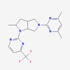 molecular formula C18H21F3N6 B6435059 4,6-dimethyl-2-{2-methyl-1-[4-(trifluoromethyl)pyrimidin-2-yl]-octahydropyrrolo[2,3-c]pyrrol-5-yl}pyrimidine CAS No. 2549038-18-6