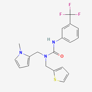 molecular formula C19H18F3N3OS B6435063 3-[(1-methyl-1H-pyrrol-2-yl)methyl]-3-[(thiophen-2-yl)methyl]-1-[3-(trifluoromethyl)phenyl]urea CAS No. 1257552-92-3
