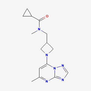 molecular formula C15H20N6O B6435068 N-methyl-N-[(1-{5-methyl-[1,2,4]triazolo[1,5-a]pyrimidin-7-yl}azetidin-3-yl)methyl]cyclopropanecarboxamide CAS No. 2548980-22-7