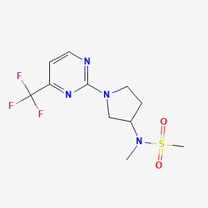 molecular formula C11H15F3N4O2S B6435096 N-methyl-N-{1-[4-(trifluoromethyl)pyrimidin-2-yl]pyrrolidin-3-yl}methanesulfonamide CAS No. 2549028-96-6