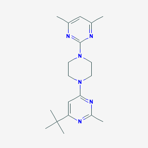 molecular formula C19H28N6 B6435119 4-tert-butyl-6-[4-(4,6-dimethylpyrimidin-2-yl)piperazin-1-yl]-2-methylpyrimidine CAS No. 2549056-02-0