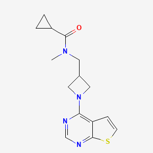 molecular formula C15H18N4OS B6435136 N-methyl-N-[(1-{thieno[2,3-d]pyrimidin-4-yl}azetidin-3-yl)methyl]cyclopropanecarboxamide CAS No. 2549056-07-5