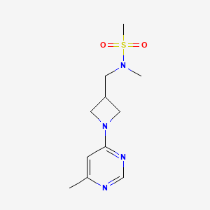molecular formula C11H18N4O2S B6435164 N-methyl-N-{[1-(6-methylpyrimidin-4-yl)azetidin-3-yl]methyl}methanesulfonamide CAS No. 2549048-04-4