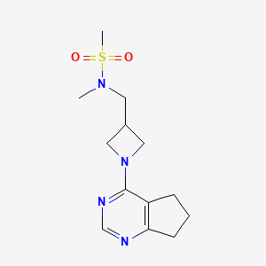 N-[(1-{5H,6H,7H-cyclopenta[d]pyrimidin-4-yl}azetidin-3-yl)methyl]-N-methylmethanesulfonamide
