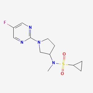 molecular formula C12H17FN4O2S B6435205 N-[1-(5-fluoropyrimidin-2-yl)pyrrolidin-3-yl]-N-methylcyclopropanesulfonamide CAS No. 2549013-06-9