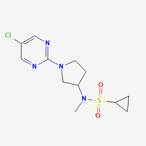 molecular formula C12H17ClN4O2S B6435213 N-[1-(5-chloropyrimidin-2-yl)pyrrolidin-3-yl]-N-methylcyclopropanesulfonamide CAS No. 2549029-53-8