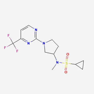 molecular formula C13H17F3N4O2S B6435227 N-methyl-N-{1-[4-(trifluoromethyl)pyrimidin-2-yl]pyrrolidin-3-yl}cyclopropanesulfonamide CAS No. 2549029-61-8