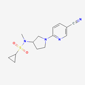 molecular formula C14H18N4O2S B6435252 N-[1-(5-cyanopyridin-2-yl)pyrrolidin-3-yl]-N-methylcyclopropanesulfonamide CAS No. 2549038-32-4
