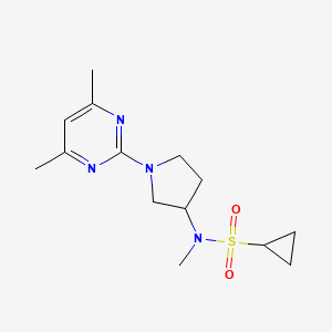 molecular formula C14H22N4O2S B6435254 N-[1-(4,6-dimethylpyrimidin-2-yl)pyrrolidin-3-yl]-N-methylcyclopropanesulfonamide CAS No. 2549042-06-8