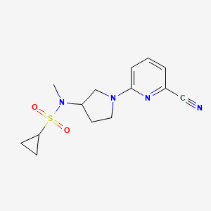 molecular formula C14H18N4O2S B6435259 N-[1-(6-cyanopyridin-2-yl)pyrrolidin-3-yl]-N-methylcyclopropanesulfonamide CAS No. 2549045-10-3