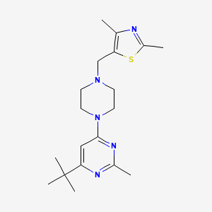 4-tert-butyl-6-{4-[(2,4-dimethyl-1,3-thiazol-5-yl)methyl]piperazin-1-yl}-2-methylpyrimidine