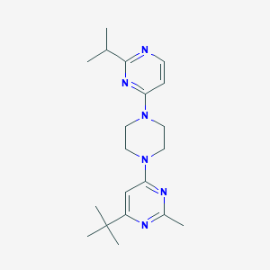 molecular formula C20H30N6 B6435280 4-tert-butyl-2-methyl-6-{4-[2-(propan-2-yl)pyrimidin-4-yl]piperazin-1-yl}pyrimidine CAS No. 2549032-43-9