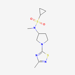 molecular formula C11H18N4O2S2 B6435291 N-methyl-N-[1-(3-methyl-1,2,4-thiadiazol-5-yl)pyrrolidin-3-yl]cyclopropanesulfonamide CAS No. 2549036-66-8