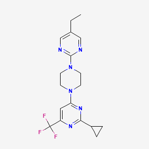 molecular formula C18H21F3N6 B6435299 2-cyclopropyl-4-[4-(5-ethylpyrimidin-2-yl)piperazin-1-yl]-6-(trifluoromethyl)pyrimidine CAS No. 2549040-43-7