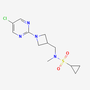 molecular formula C12H17ClN4O2S B6435374 N-{[1-(5-chloropyrimidin-2-yl)azetidin-3-yl]methyl}-N-methylcyclopropanesulfonamide CAS No. 2548999-94-4