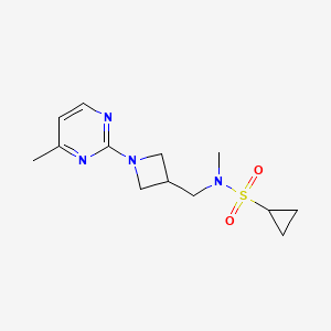 molecular formula C13H20N4O2S B6435381 N-methyl-N-{[1-(4-methylpyrimidin-2-yl)azetidin-3-yl]methyl}cyclopropanesulfonamide CAS No. 2549009-83-6
