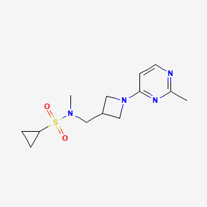 molecular formula C13H20N4O2S B6435382 N-methyl-N-{[1-(2-methylpyrimidin-4-yl)azetidin-3-yl]methyl}cyclopropanesulfonamide CAS No. 2549026-55-1