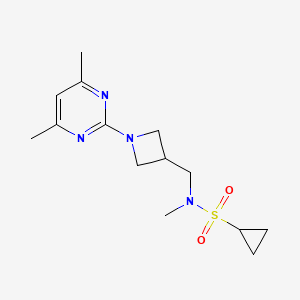 molecular formula C14H22N4O2S B6435394 N-{[1-(4,6-dimethylpyrimidin-2-yl)azetidin-3-yl]methyl}-N-methylcyclopropanesulfonamide CAS No. 2549032-92-8
