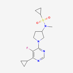 molecular formula C15H21FN4O2S B6435401 N-[1-(6-cyclopropyl-5-fluoropyrimidin-4-yl)pyrrolidin-3-yl]-N-methylcyclopropanesulfonamide CAS No. 2549046-01-5