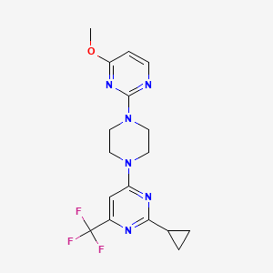 molecular formula C17H19F3N6O B6435405 2-cyclopropyl-4-[4-(4-methoxypyrimidin-2-yl)piperazin-1-yl]-6-(trifluoromethyl)pyrimidine CAS No. 2549032-11-1