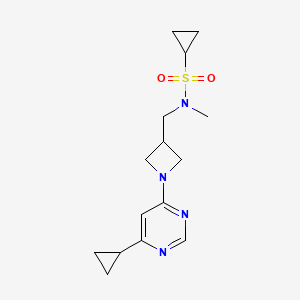 molecular formula C15H22N4O2S B6435435 N-{[1-(6-cyclopropylpyrimidin-4-yl)azetidin-3-yl]methyl}-N-methylcyclopropanesulfonamide CAS No. 2549020-89-3