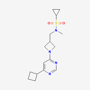 molecular formula C16H24N4O2S B6435440 N-{[1-(6-cyclobutylpyrimidin-4-yl)azetidin-3-yl]methyl}-N-methylcyclopropanesulfonamide CAS No. 2548976-73-2