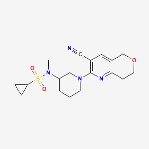 molecular formula C18H24N4O3S B6435456 N-(1-{3-cyano-5H,7H,8H-pyrano[4,3-b]pyridin-2-yl}piperidin-3-yl)-N-methylcyclopropanesulfonamide CAS No. 2549025-45-6